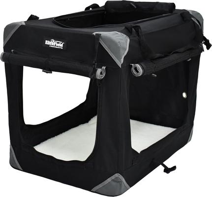 Show full view: EliteField 4-Door Collapsible Soft-Sided Dog Crate, Black, Med/L: 36-in L x 24-in W x 28-in H slide 3 of 12