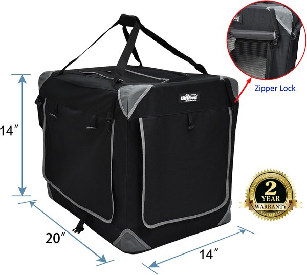 Show full view: EliteField 4-Door Collapsible Soft-Sided Dog Crate, Black, X-Small: 20-in L x 14-in W x 14-in H slide 2 of 12