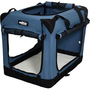 EliteField 4-Door Collapsible Soft-Sided Dog Crate, Blue Gray, L: 42-in L x 28-in W x 32-in H