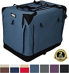 EliteField 4-Door Collapsible Soft-Sided Dog Crate, Blue Gray, Med/L: 36-in L x 24-in W x 28-in H