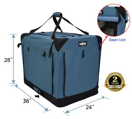 Show full view: EliteField 4-Door Collapsible Soft-Sided Dog Crate, Blue Gray, Med/L: 36-in L x 24-in W x 28-in H slide 3 of 13