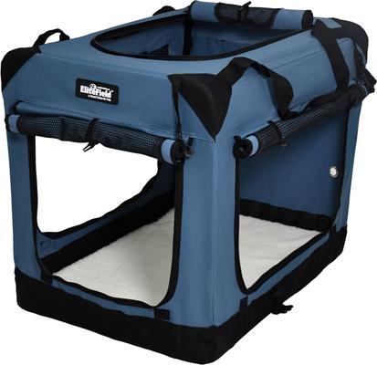 Show full view: EliteField 4-Door Collapsible Soft-Sided Dog Crate, Blue Gray, Med/L: 36-in L x 24-in W x 28-in H slide 4 of 13