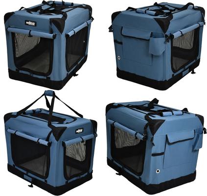 Show full view: EliteField 4-Door Collapsible Soft-Sided Dog Crate, Blue Gray, Med/L: 36-in L x 24-in W x 28-in H slide 7 of 13