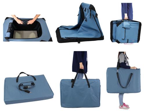 Show full view: EliteField 4-Door Collapsible Soft-Sided Dog Crate, Blue Gray, Med/L: 36-in L x 24-in W x 28-in H slide 9 of 13