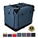 EliteField 4-Door Collapsible Soft-Sided Dog Crate, Blue Gray, S: 24-in L x 18-in W x 21-in H