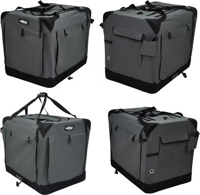 Show full view: EliteField 4-Door Collapsible Soft-Sided Dog Crate, Gray, L: 42-in L x 28-in W x 32-in H slide 7 of 12