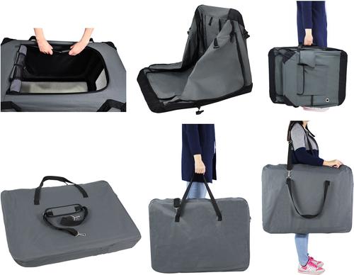 Show full view: EliteField 4-Door Collapsible Soft-Sided Dog Crate, Gray, Med: 30-in L x 21-in W x 24-in H slide 8 of 12