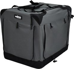 EliteField 4-Door Collapsible Soft-Sided Dog Crate, Gray, Med/L: 36-in L x 24-in W x 28-in H