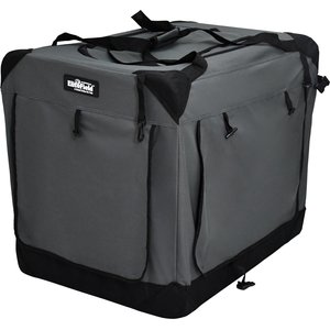 EliteField 4-Door Collapsible Soft-Sided Dog Crate, Gray, Med/L: 36-in L x 24-in W x 28-in H