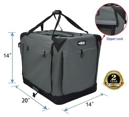 Show full view: EliteField 4-Door Collapsible Soft-Sided Dog Crate, Gray, X-Small: 20-in L x 14-in W x 14-in H slide 2 of 12