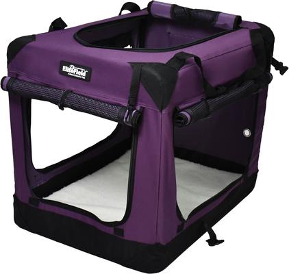 Show full view: EliteField 4-Door Collapsible Soft-Sided Dog Crate, Purple, L: 42-in L x 28-in W x 32-in H slide 4 of 13
