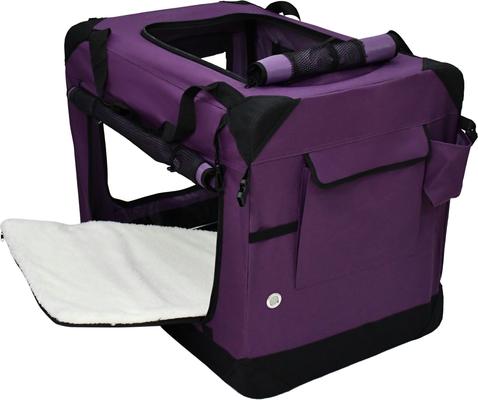 Show full view: EliteField 4-Door Collapsible Soft-Sided Dog Crate, Purple, Med: 30-in L x 21-in W x 24-in H slide 4 of 12