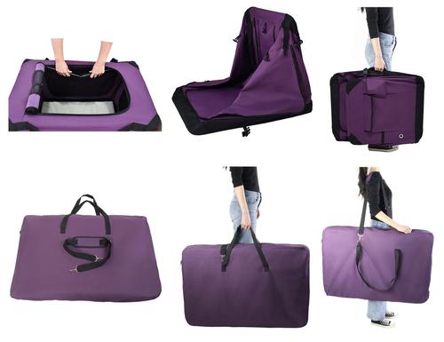 Show full view: EliteField 4-Door Collapsible Soft-Sided Dog Crate, Purple, Med: 30-in L x 21-in W x 24-in H slide 8 of 12