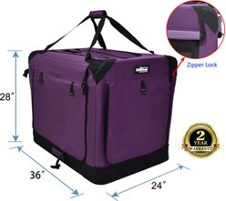 EliteField 4-Door Collapsible Soft-Sided Dog Crate, Purple, Med/L: 36-in L x 24-in W x 28-in H slide 2 of 9