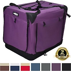 EliteField 4-Door Collapsible Soft-Sided Dog Crate, Purple, X-Small: 20-in L x 14-in W x 14-in H
