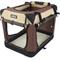 Show in main carousel: EliteField 4-Door Collapsible Soft-Sided Dog Crate with Curtains, Brown/Beige, 30 inch slide 4 of 13