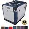 Show in main carousel: EliteField 4-Door Collapsible Soft-Sided Dog Crate with Curtains, Navy Blue/Gray, 36 inch slide 1 of 12