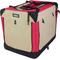 Show in main carousel: EliteField 4-Door Collapsible Soft-Sided Dog Crate with Curtains, Red/Beige, 30 inch slide 1 of 12
