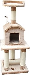 EliteField 45-in Faux Fur Cat Tree & Condo, Beige