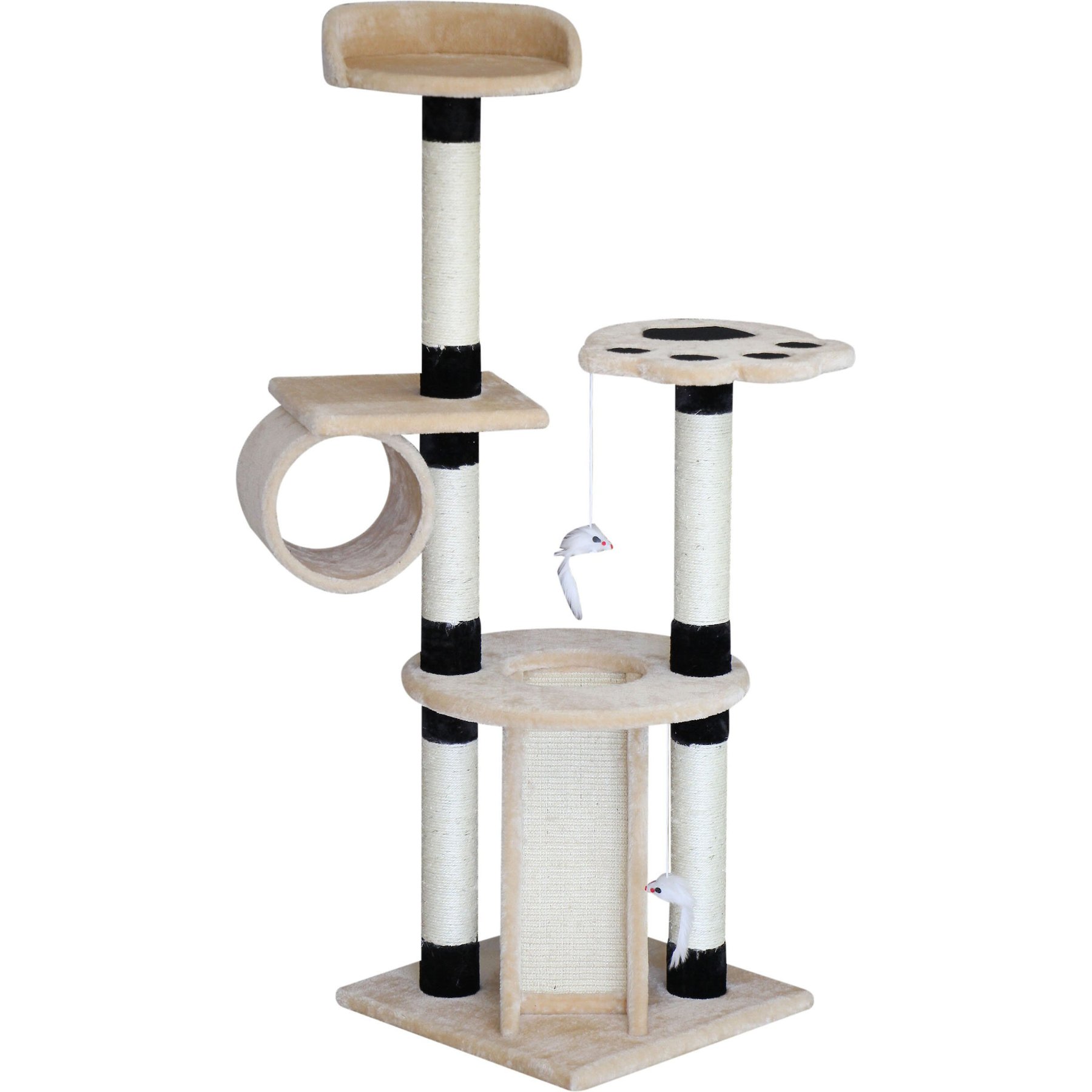 EliteField 52-in Faux Fur Cat Tree, Beige