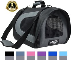 EliteField Deluxe Soft Airline-Approved Dog & Cat Carrier Bag, Black/Gray, 18-in
