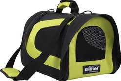 EliteField Deluxe Soft Airline-Approved Dog & Cat Carrier Bag, Black/Lemon Green, 18-in