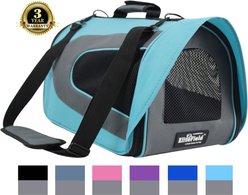 EliteField Deluxe Soft Airline-Approved Dog & Cat Carrier Bag, Blue/Gray, 20-in