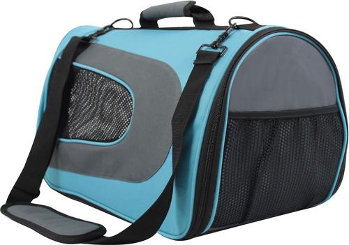 Show full view: EliteField Deluxe Soft Airline-Approved Dog & Cat Carrier Bag, Blue/Gray, 20-in slide 2 of 6