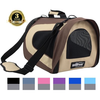 EliteField EliteField Deluxe Soft Airline-Approved Dog & Cat Carrier Bag, Brown/Beige, 20-in