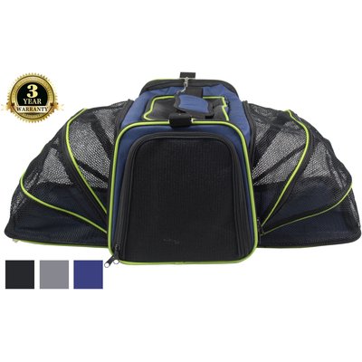 EliteField EliteField Expandable Soft Airline-Approved Dog & Cat Carrier Bag, Navy Blue, 20-in