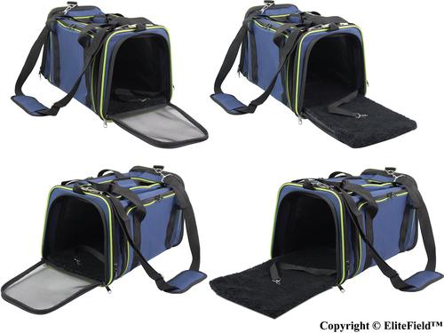 Show full view: EliteField Expandable Soft Airline-Approved Dog & Cat Carrier Bag, Navy Blue, 20-in slide 7 of 8