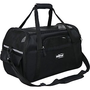 EliteField Soft-Sided Airline-Approved Dog & Cat Carrier Bag, Black, 19-in