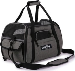 EliteField Soft-Sided Airline-Approved Dog & Cat Carrier Bag, Charcoal Gray, 17-in