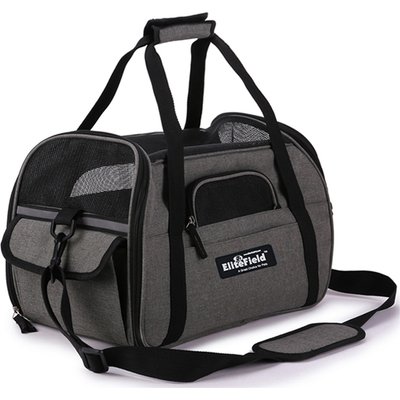 EliteField EliteField Soft-Sided Airline-Approved Dog & Cat Carrier Bag, Charcoal Gray, 17-in