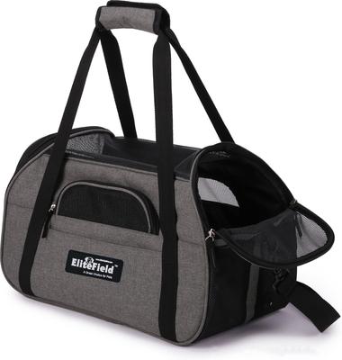 Show full view: EliteField Soft-Sided Airline-Approved Dog & Cat Carrier Bag, Charcoal Gray, 17-in slide 2 of 10