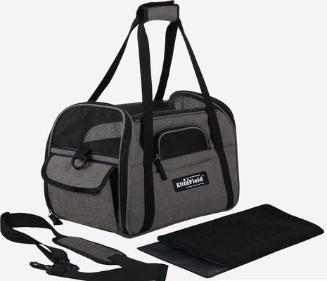 Show full view: EliteField Soft-Sided Airline-Approved Dog & Cat Carrier Bag, Charcoal Gray, 17-in slide 4 of 10