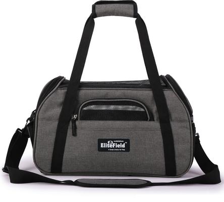 Show full view: EliteField Soft-Sided Airline-Approved Dog & Cat Carrier Bag, Charcoal Gray, 17-in slide 7 of 10