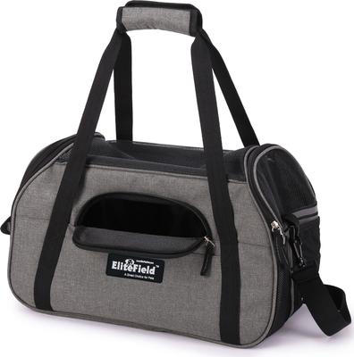 Show full view: EliteField Soft-Sided Airline-Approved Dog & Cat Carrier Bag, Charcoal Gray, 19-in slide 6 of 10