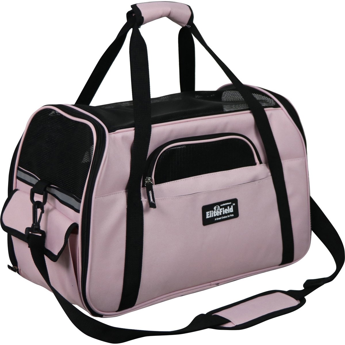 EliteField Soft-Sided Airline-Approved Dog & Cat Carrier Bag, Pink, 19-in