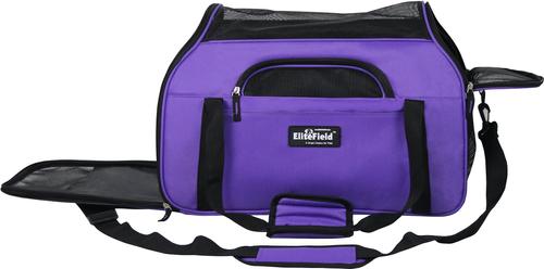Show full view: EliteField Soft-Sided Airline-Approved Dog & Cat Carrier Bag, Purple, 17-in slide 2 of 9