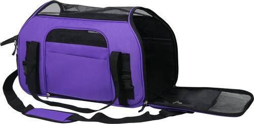 Show full view: EliteField Soft-Sided Airline-Approved Dog & Cat Carrier Bag, Purple, 17-in slide 3 of 9
