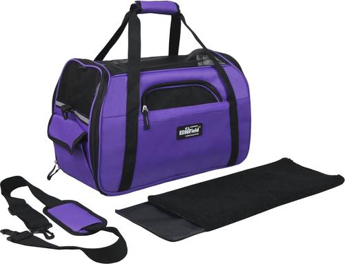 Show full view: EliteField Soft-Sided Airline-Approved Dog & Cat Carrier Bag, Purple, 17-in slide 4 of 9