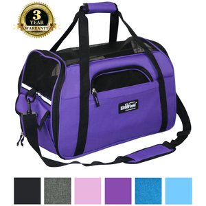 EliteField Soft-Sided Airline-Approved Dog & Cat Carrier Bag, Purple, 19-in