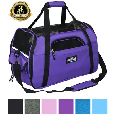 EliteField EliteField Soft-Sided Airline-Approved Dog & Cat Carrier Bag, Purple, 19-in