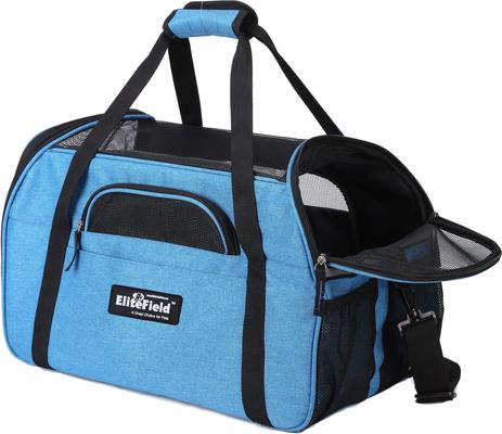 Show full view: EliteField Soft-Sided Airline-Approved Dog & Cat Carrier Bag, Sapphire Blue, 17-in slide 2 of 10