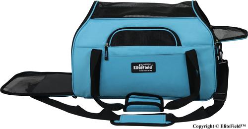 Show full view: EliteField Soft-Sided Airline-Approved Dog & Cat Carrier Bag, Sky Blue, 17-in slide 2 of 9