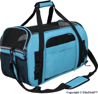 Show full view: EliteField Soft-Sided Airline-Approved Dog & Cat Carrier Bag, Sky Blue, 17-in slide 7 of 9