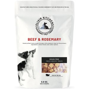 Elixir Kitchens Beef & Rosemary Freeze-Dried Dog & Cat Treats, 3-oz bag