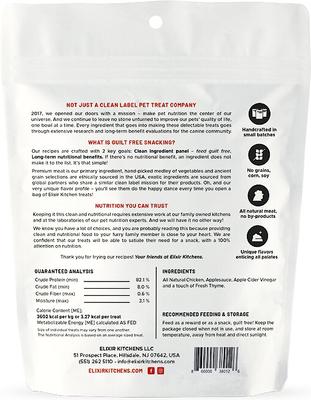 Show full view: Elixir Kitchens Herbed Applesauce Chicken Freeze-Dried Dog & Cat Treats, 3-oz bag slide 3 of 3