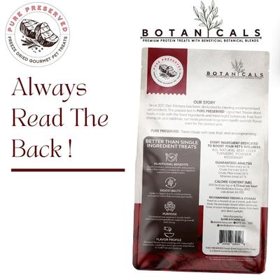 Show full view: Elixir Kitchens Pure Preserved Botanicals Freeze-Dried Beef Liver Dog Treats, 3.0-oz bag slide 3 of 6